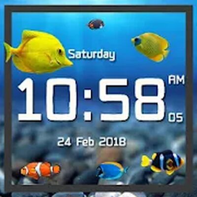 Download Aquarium live wallpaper with digital clock (Premium MOD) for Android