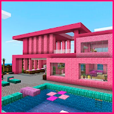 Download Pink house with furniture. Craft maps and mods (Unlimited Money MOD) for Android