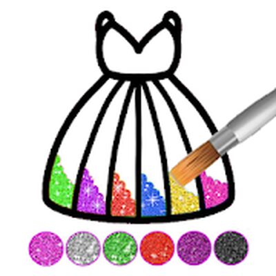 Download Glitter dress coloring and drawing book for Kids (Premium MOD) for Android