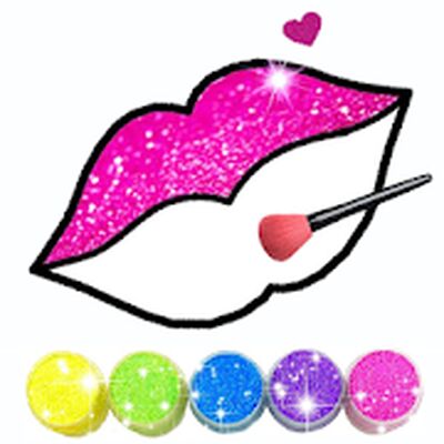 Download Glitter Lips with Makeup Brush Set coloring Game (Premium MOD) for Android