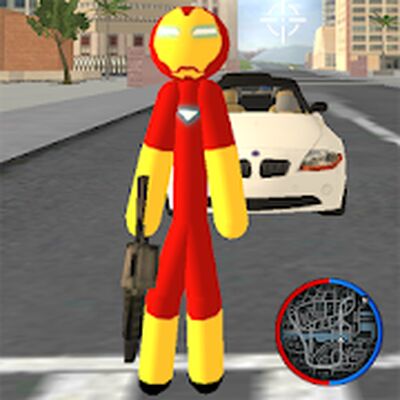 Download Iron Stickman Rope Hero Gangstar Crime (Premium MOD) for Android