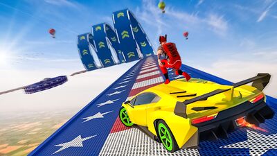 Download Superhero Car: Mega Ramp Games (Free Shopping MOD) for Android