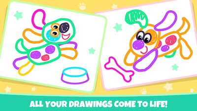 Download Pets Drawing for Kids and Toddlers games Preschool (Unlimited Money MOD) for Android