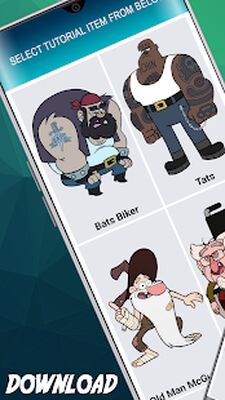 Download How to draw Gravity Falls characters step by step (Pro Version MOD) for Android