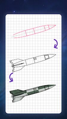 Download How to draw rockets, spaceships. Drawing lessons (Pro Version MOD) for Android
