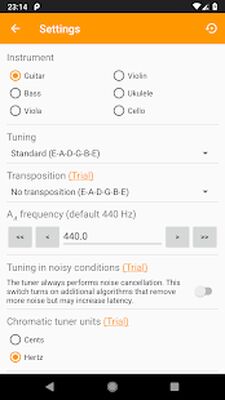 Download Guitar and Violin Tuner (Free Ad MOD) for Android