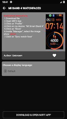 Download Tool Mi Band 4 WatchFace (Free Ad MOD) for Android